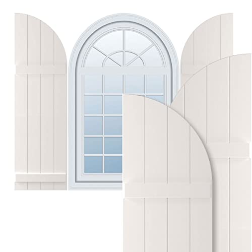 Ekena Millwork 21 1/2"W x 56"H True Fit PVC, Four Board Arch Top Joined Board-n…