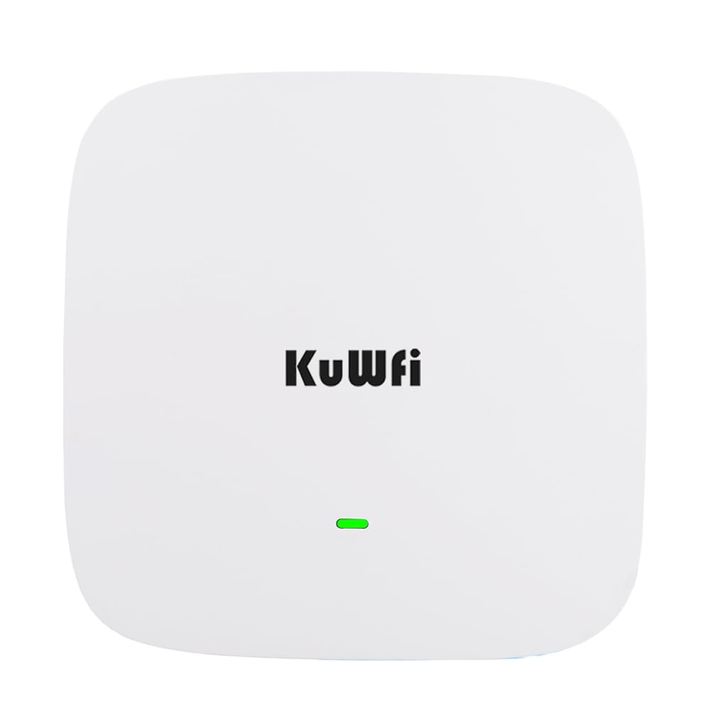 KuWFi AX1800 Gigabit Wireless Access Point, Dual Band WiFi Access Points, WiFi Coverage Gigabit RJ45, Support AP/Repeater, MU-MIMO, Beamforming, PoE or DC Powered, Business&Hotel Solution