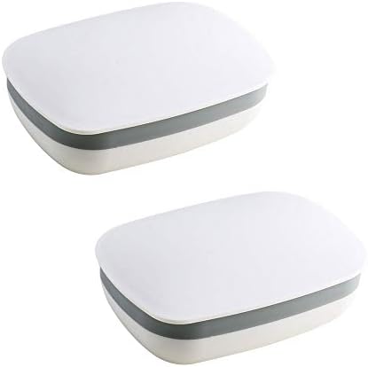 NACTECH Travel Soap Case Waterproof Portable Soap Box Holder Container with Strong Sealing Lid Prevent Leak Proof for Bathroom, Gym, Outdoor, Camping White 12x 8.7X 4cm