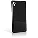 iGadgitz Solid Black Glossy TPU Gel Skin Case Cover for Sony Xperia M4 Aqua E2303 (2015) + Screen Protector