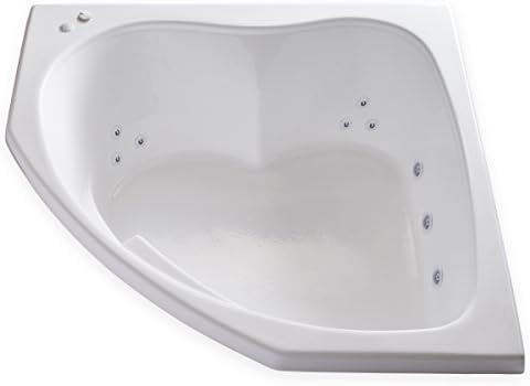 Carver Tubs - SKC5555 Corner Drop In - 12 Jet, Self Draining Whirlpool Bathtub with Inline Water Heater, 55"L x 55"W
