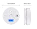 Carbon Monoxide Detector CO Alarm Detector with LCD Digital Display Battery Operated, White, 1-Pack
