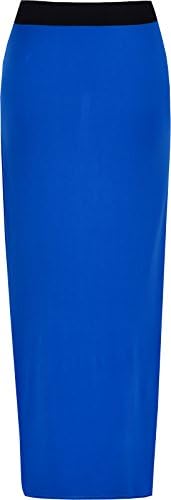 Ladies Elasticated Full Length Stretchy Jersey Womens Plain Maxi Skirt