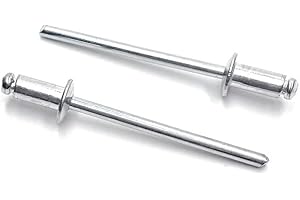 ISPINNER 100pcs 1/8" x 1/4" Aluminum Blind Rivets, 3.2 x 6mm Pop Rivets, Pack of 100 (Silver)