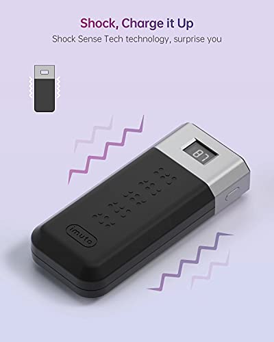 imuto Power Bank, USB-C Portable Charger 10000mAh,with 20W PD 3.0 /QC 3.0 USB C Output & Premium Battery Pack, Ultra Compact Design for iPhone 8/11/12/12 Pro/13 Pro Max, Galaxy, Pixel 3/3XL, and More