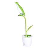 Portable Rechargeable LED Desk Lamp with 3-level Dimmer, Neck Flexible Table Bedside Book Light with Touch Sensitive Control and Pen Container Holder for Reading, Office and Home, Green