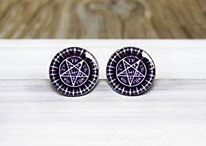 Black Butler Earrings - Contract Seal Kuroshitsuji Sebastian Michaelis Anime Silver Stud Earrings