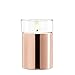LampLust Flameless Pillar Candle - 3x5 Inch, Rose Gold Holder, LED Moving Flame, Dancing Wick, Battery Operated, Timer & Batteries Included