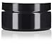 Black PET Plastic (BPA Free) Refillable Low Profile Jar - 8 oz (12 Pack)