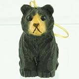 Miniature Wood-Carved Bear Cub Ornament