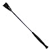 Leather Riding Crop, 19.5 Inch with Leather Slapper, Black Leather Tip, Black Shaftthumb 3