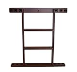 6 Pool Cue - Billiard Stick Wall Rack Mahogany Finish Billiards Pool Cue Rack
