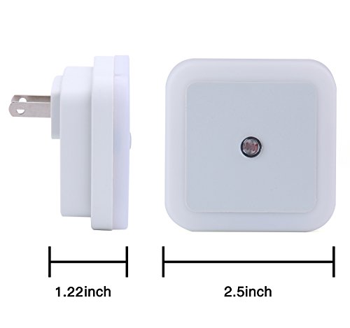 Minerva 0.5W Plug - in LED Night Light Lamp with Smart Sensor, Dusk to Dawn Light White Soft Brightness for Bedroom, Bathroom, Hallway and Baby's Room, FCC Approved, 4 - pack - Thumbnail 3