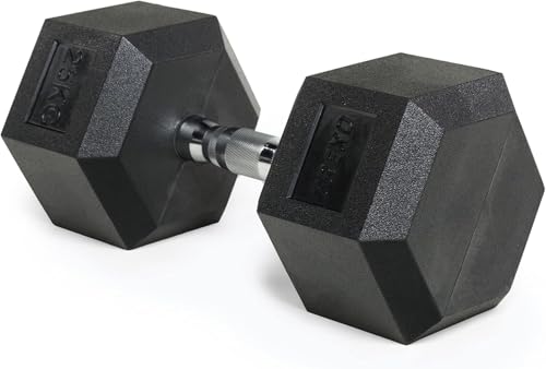 XTREXO Hexagon-Kurzhantel 25 kg - Gusseisen gummiert, verchromter Griff | für Krafttraining zu Hause & im Gym | für Männer und Frauen