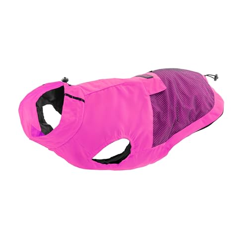 Record - Waterproof Windproof Coat for Dogs Comfortable with Elastic Bands for Legs and Adjustable Neck Grip | XL, Fuchsia, Back Length 50 cm