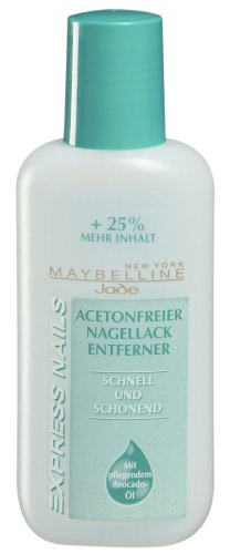 Maybelline Express Nails Acetone Free Nail Polish Remover, Cleans Nails Thoroughly and Gently, Avocado Oil Nourishes Nails and Moisturises 125ml
