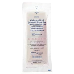 Medline Sterile Abdominal Pads, 8x10, Individually Wrapped (Pack of 18)