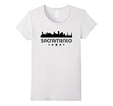Women's Sacramento California Skyline Retro Style T-Shirt XL White