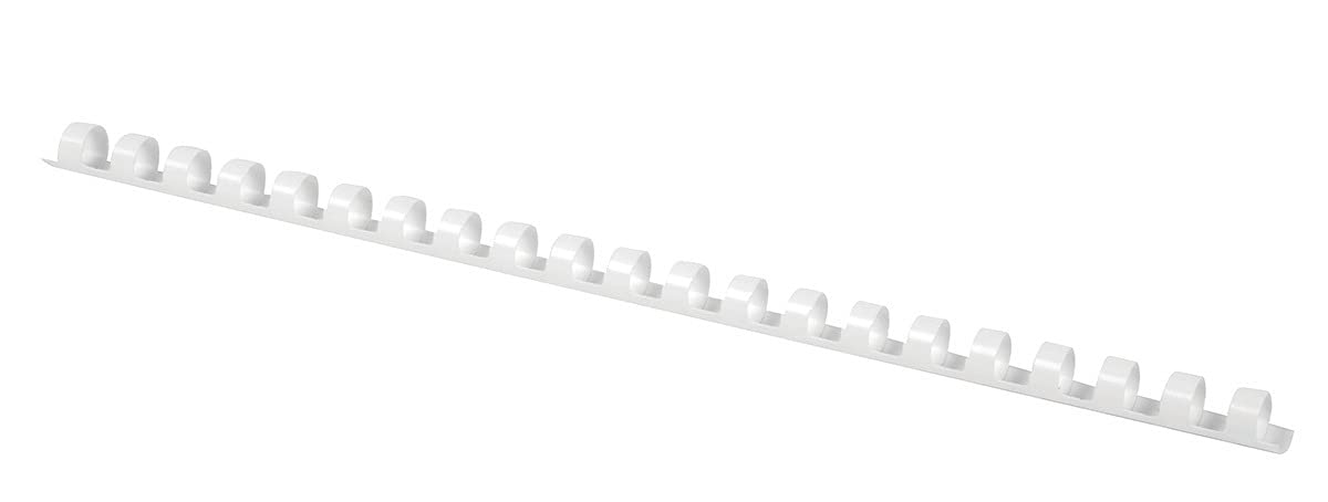 Binding Combs Office Products A4 12mm (95 Sheets) 100 Pcs White/Presentation/Type-21 Rings/Kind-Spiral/Material-Plastic/Colour-White/Format-A4 / Size-12mm