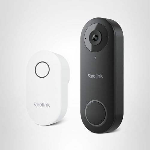 REOLINK Video Doorbell WiFi Camera - Wired 2K Outdoor, 5G&2.4G WiFi, 4:3 Wide View Angle, Smart Detection, Local Storage, No Subscription Front Door Home Security, Customized Reolink Chime
