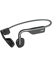 Shokz (AfterShokz) OpenMove Bone Conduction Open-Ear Bluetooth Lifestyle/Sport Headphones - Sweat-Resistant Wireless Earphones - Built-in Mic, Includes Sticker Pack (Grey)