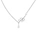 MAIDIEN Women Simple Silver Tree leaf Pearl Pendant Tassel Alloy Short Necklace