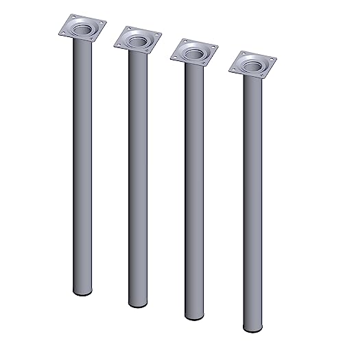 DIY Element System Möbelfuß rund – Stahlrohrfuß, ideal als Tischbein für die Gestaltung individueller Möbelstücke – Ø 30 mm, Länge 600 mm, Chrom