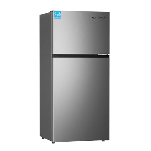 Upstreman 17.6 Cu.Ft Top Freezer Refrigerator Large Capacity Refrigerator, Frost Free, ENERGY STAR, Adjustable Thermostat, Fingerprint Resistant Stainless Steel, Reversible Door