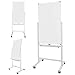 ShowMaven 48 x 24 Inch Mobile Whiteboard 360°Double-Sided Magnetic Dry Erase Board,74