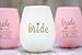 10 piece set of Bride Tribe and Bride Silicone Wine Cups, Perfect for Bachelorette Parties, Weddings, and Bridal Showers (Pink)