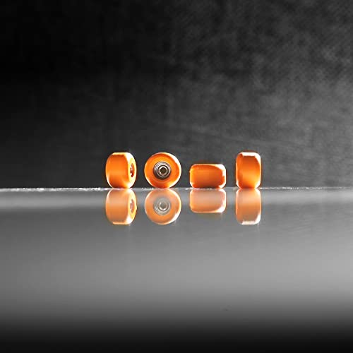 NOAHWOOD Fingerboards PRO Handmade Wheels with Handmade Self-locking Nuts (No CNC) (orange)