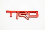 TRD Badge Racing Sticker Red Abs Plastic 3D Decal Emblem 12.5X3.5cm