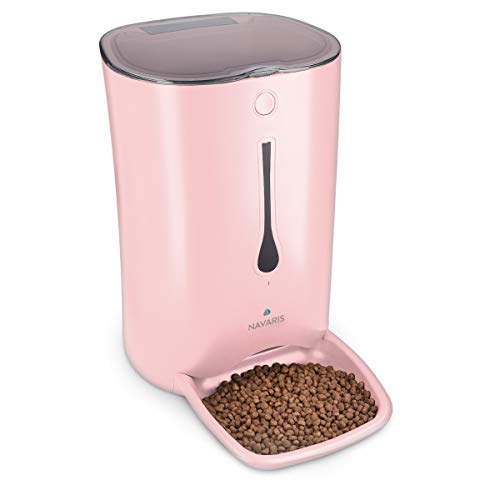 Navaris Automatischer Futterautomat Futterspender mit Timer - 6L Futternapf Automat mit Timer und akustischer…