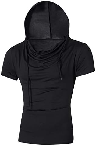 manadlian Solid Color Hoodies, Men's Summer Stylish Personality Tops Outdoor Sport Slim Pullover Casual Short Sleeve T-Shirt Dating Work Tees Pullover