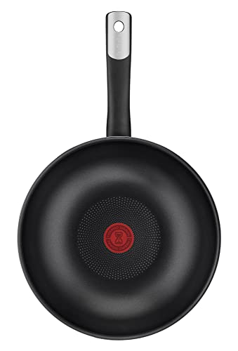 Tefal C38819 Hard Titanium Essential Wokpfanne 28 cm, Antihaftversiegelung mit Titanpartikeln, Thermo-Signal Temperaturanzeiger, spülmaschinengeeignet, Made in France, Schwarz thumbnail 2
