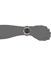 Fossil de los hombres fs4918 Grant Cronógrafo Acero inoxidable reloj con banda de piel café