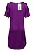 Meaneor Women's Casual Loose Short Sleeve High-Low Hem T-shirt Tee Purple XL