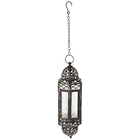 Zings & Thingz 57071042 Filigree Hanging Candle Lantern, Black