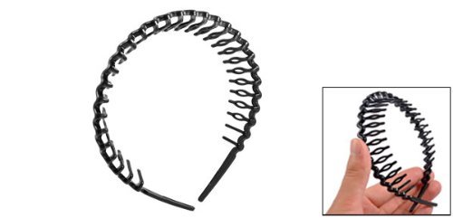 el regalo black plastic wave teeth comb hairband 8 mm for unisex