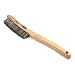 Forney 70521 Wire Scratch Brush, Stainless Steel with Curved Wood Handle, 13-3/4-Inch-by-.013-Inch primary