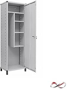 Armario escobero metálico, 60 x 40 x 175cm: Amazon.es: Hogar