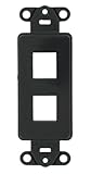 Leviton 41642-E QuickPort Decora Insert, 2-Port, Black