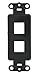 Leviton 41642-E QuickPort Decora Insert, 2-Port, Black primary