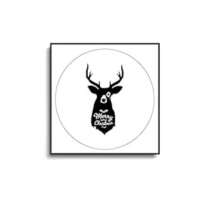 Framed Canvas Wall Art for Living Room, Bedroom Black and White Deer Canvas Prints for Home Decoration Ready to Hanging - 16x16 inches