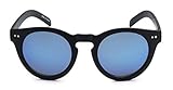 Eason Eyewear Men/Women's Retro Hipster Round Sunglasses with Mirrored Lens,Tortoise, Wood Print, 45mm 50mm