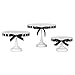 Amalfi Decor Cake Stands, Round Metal Pedestal Holder with Ribbons, White, Set of 3