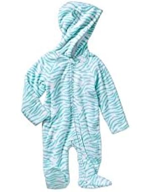 Newborn Baby Girl Fleece Eared Pram, Blue/White Zebra, 0-3 Mo