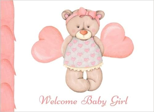 Welcome Baby Girl Cute Pink Bear Sign In Guest Book With Gift Log Welcome Baby Girl Cute Pink Bear Sign In Guest Book With Gift Log