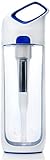 KOR Nava BPA Free 650ml Filter Water Bottle, White/Blue