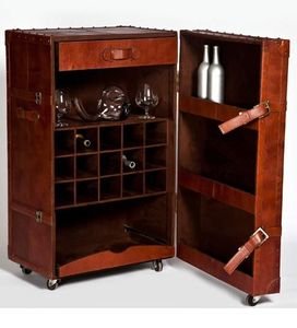 Aerikle Gift Leather Bar Cabinet